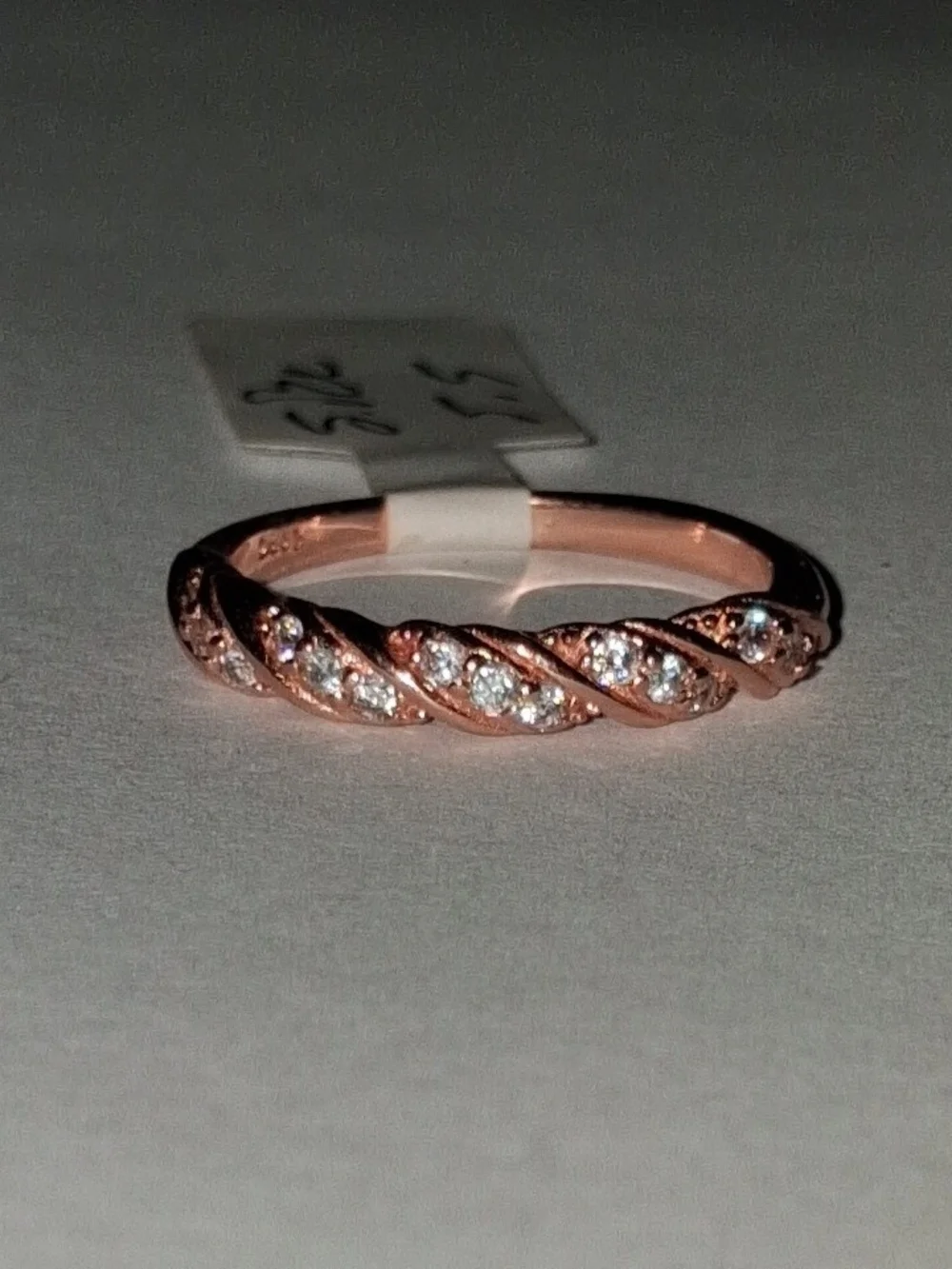 Rose Gold Twisted Pavé Crystal Band
